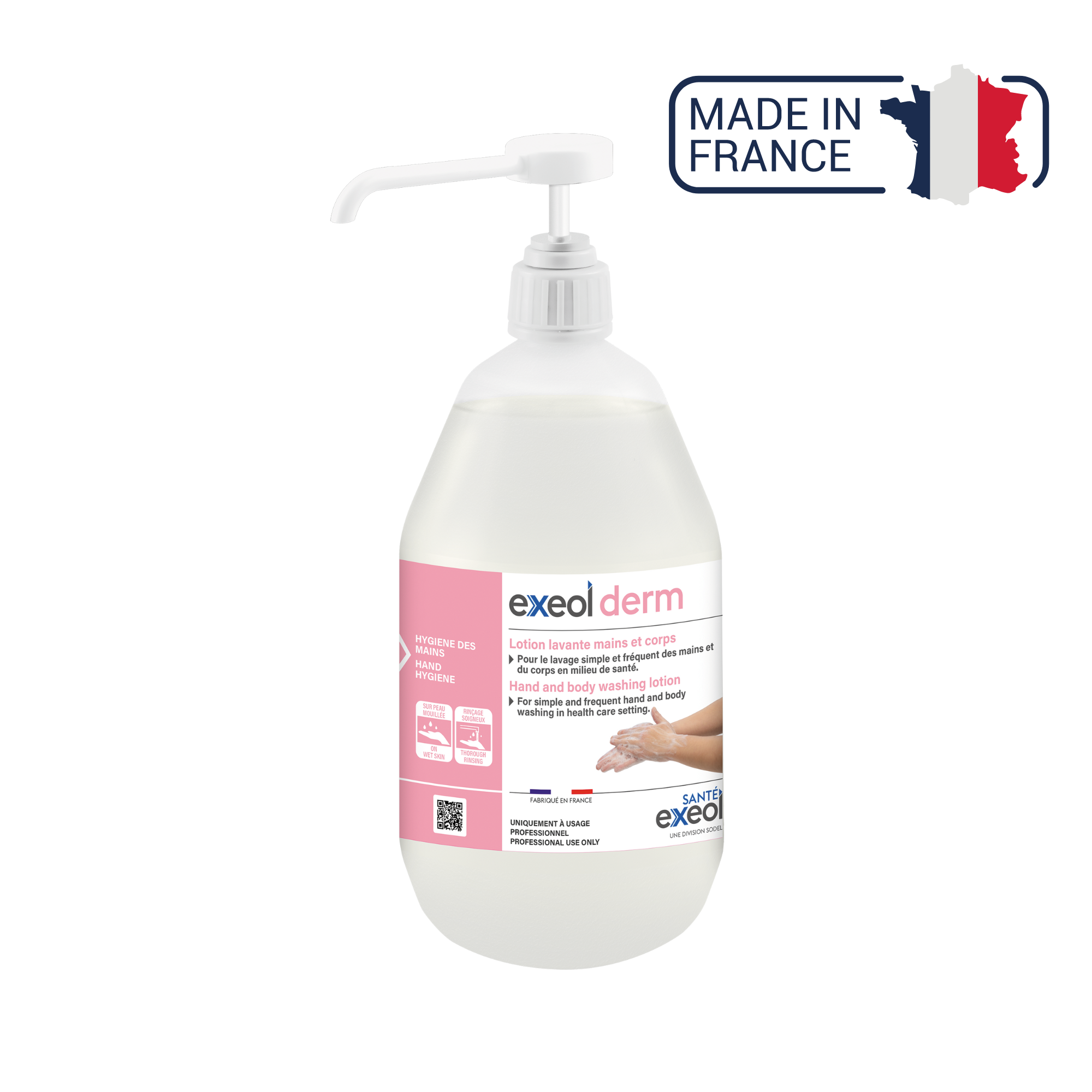 Lotion lavante mains et corps - Exeol derm - Sodel