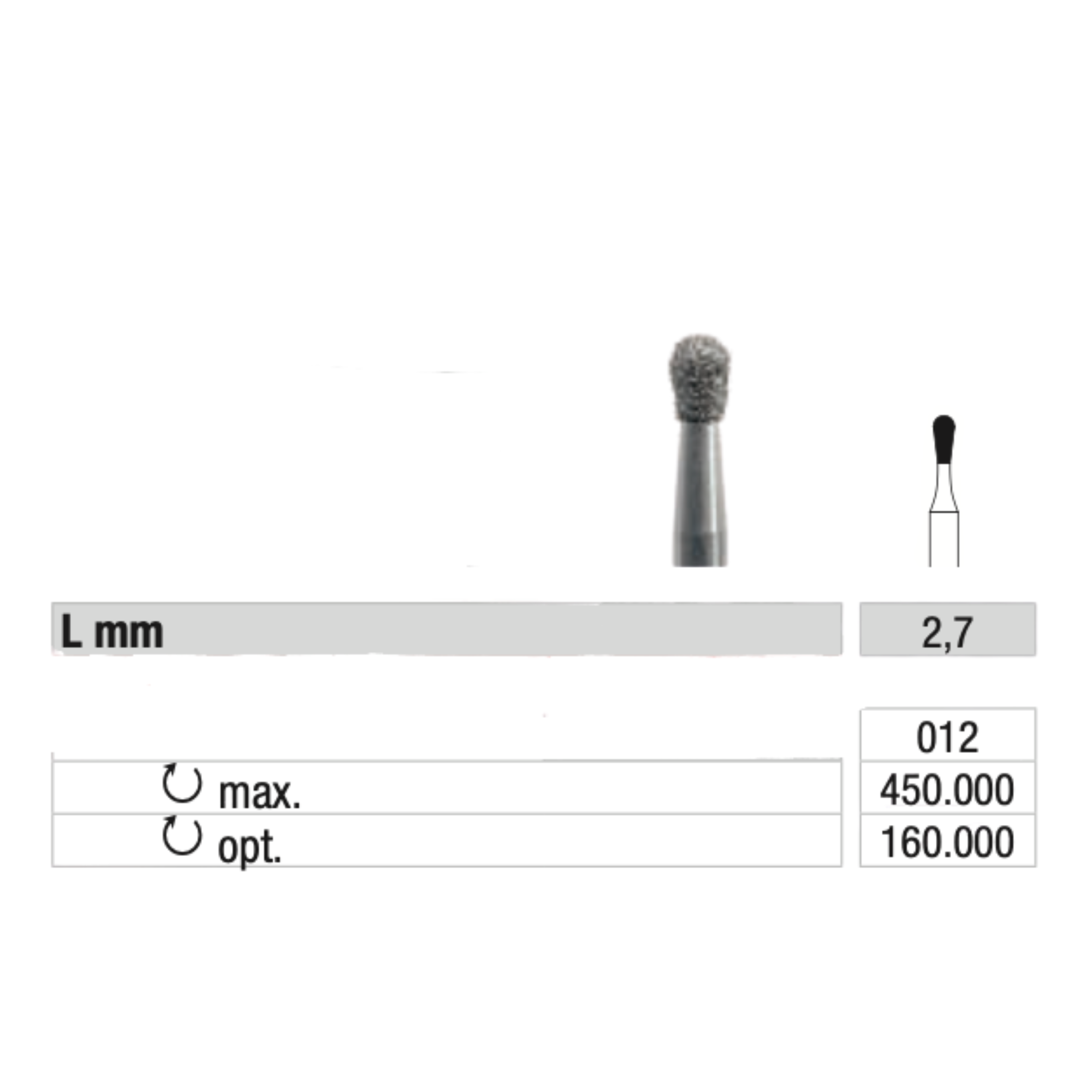 Fraise 830 Diamant - Lissage des callosités et des ongles - 1,2 mm