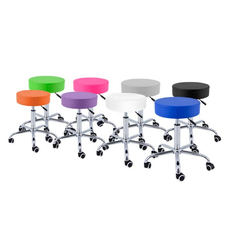 Tabouret sans dossier - Base chromée - 5 roues