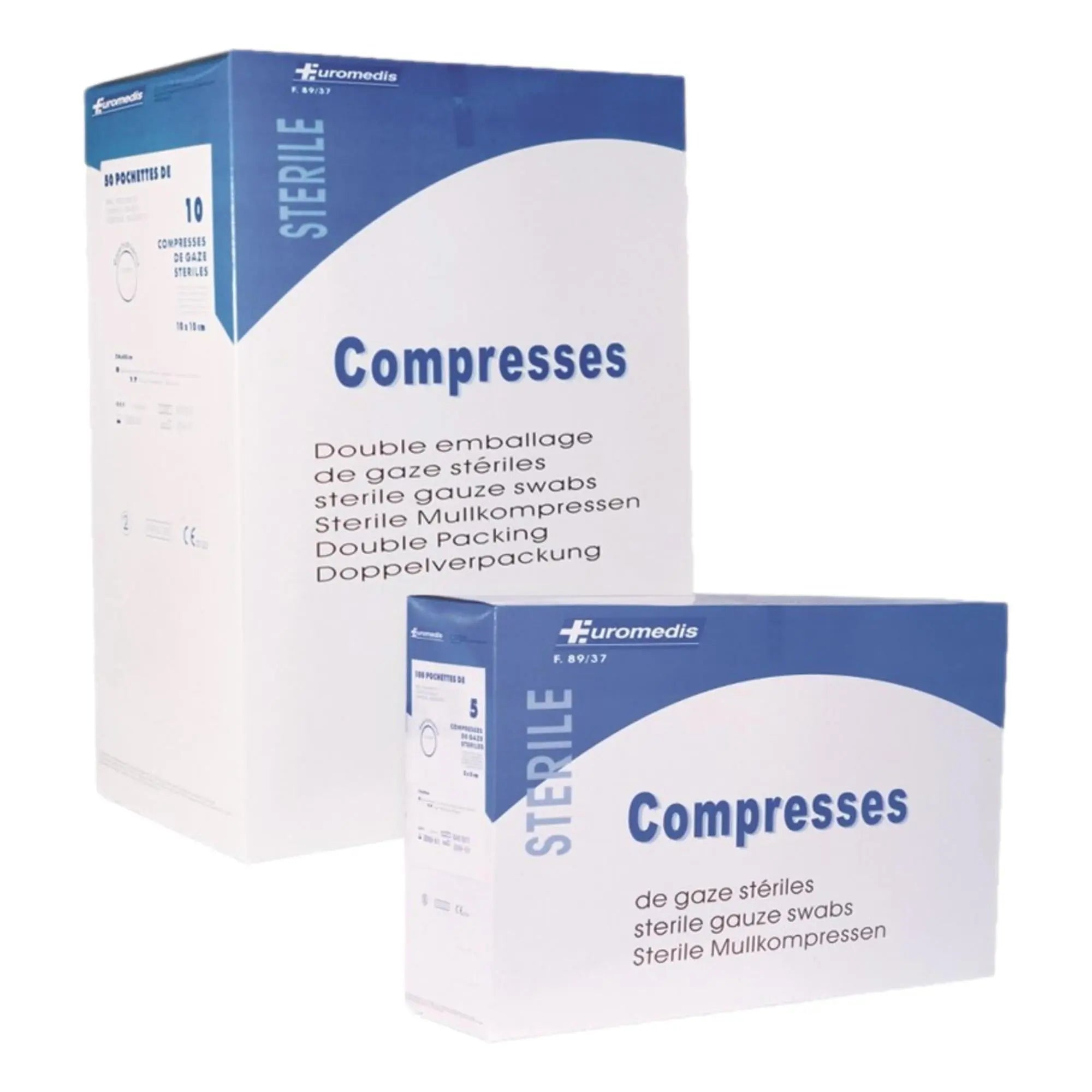 Sterile gauze compress - 17 threads - Pouches of 10 compresses - Euromédis