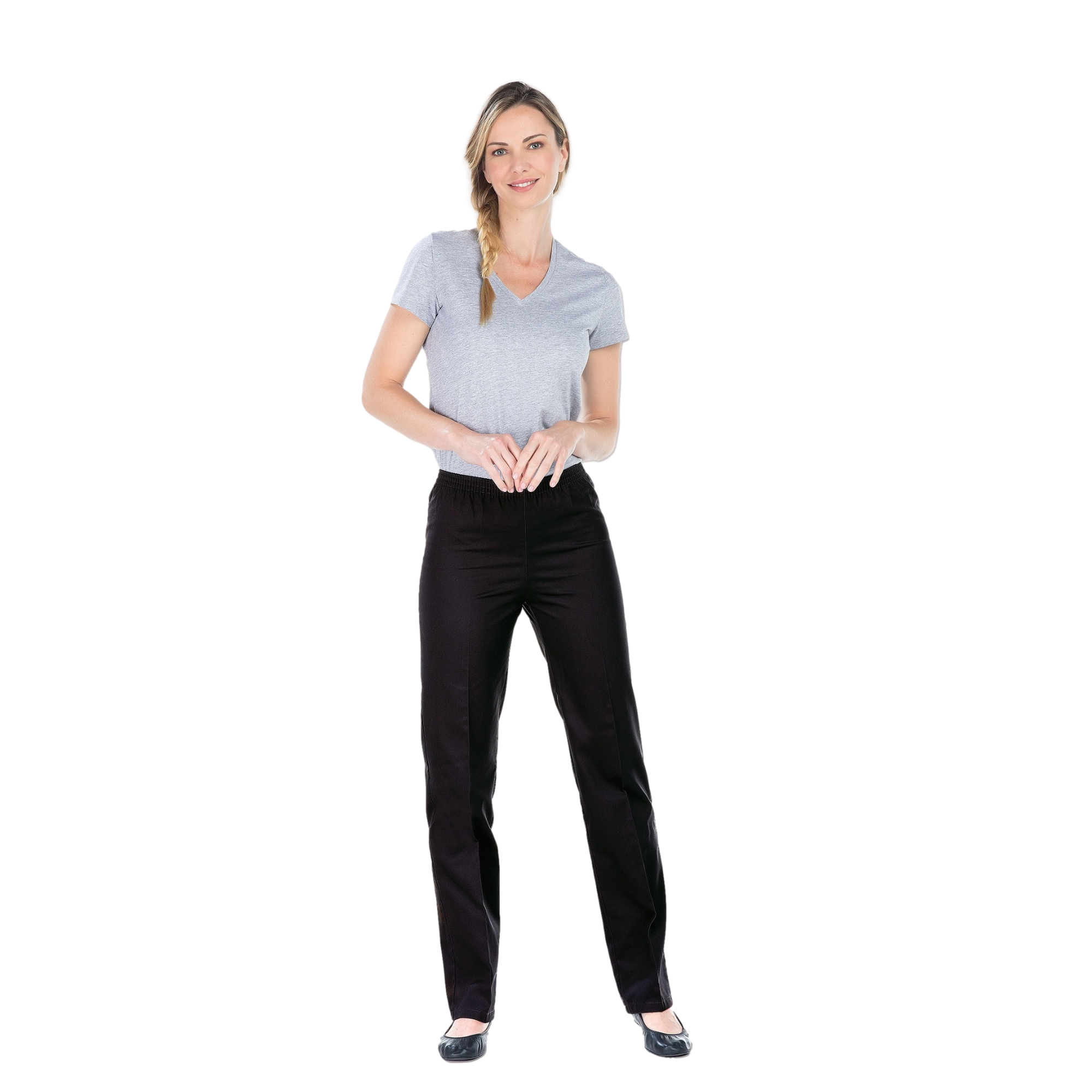 Manu - Pantalon Noir - Mixte - Ceinture élastique - Sans poche My Podologie